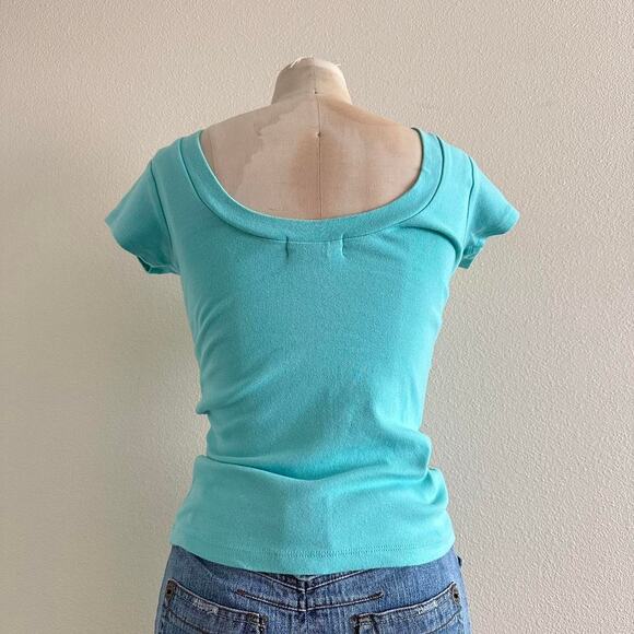 Vintage turquoise blue short sleeve baby tee - Picture 3 of 9